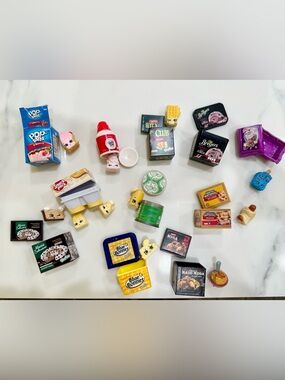Shopkins Mini Real Littles Food Products Toys Lot Of 11!